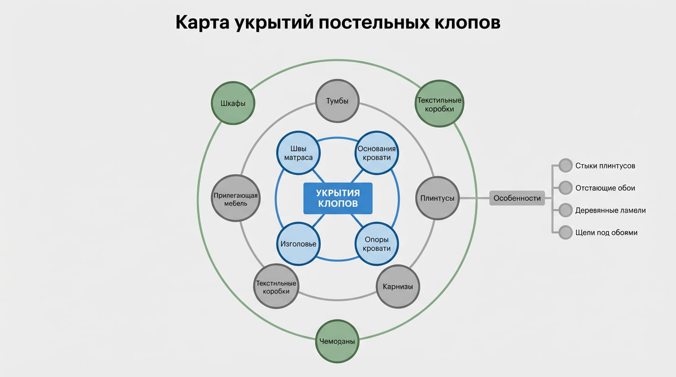карта укрытий пастельных клопов