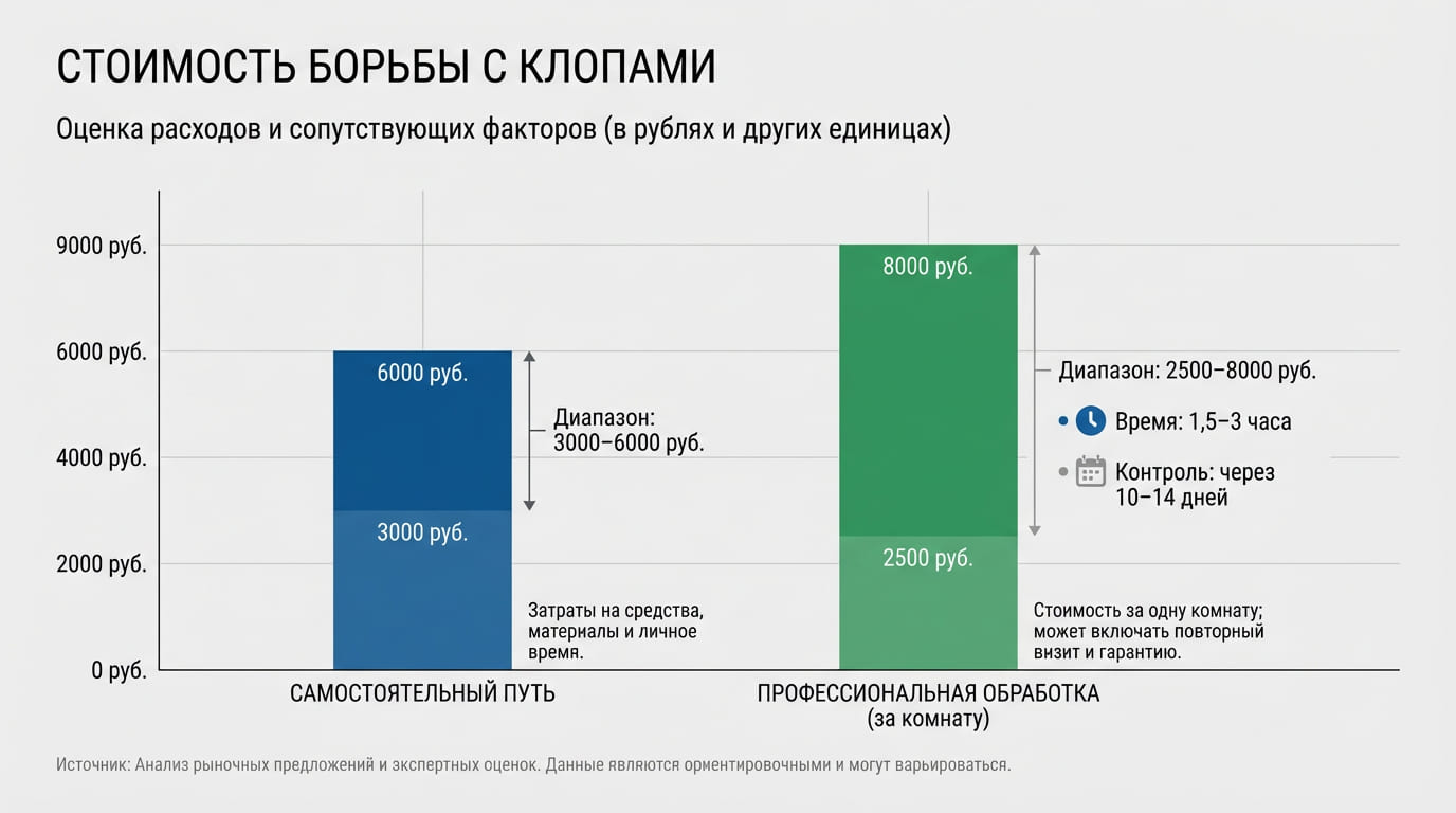 стоимость борьбы с клопами